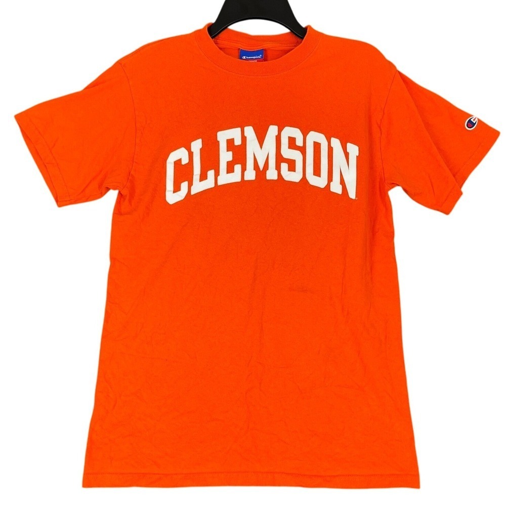 Clemson University Shirt Mens Medium Orange Short Sleeve‎ College Tee Champion